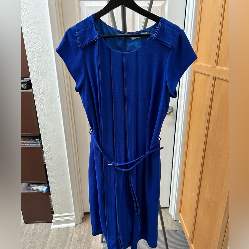 Zapelle (eShakti) Royal Blue Ruffle Dress
